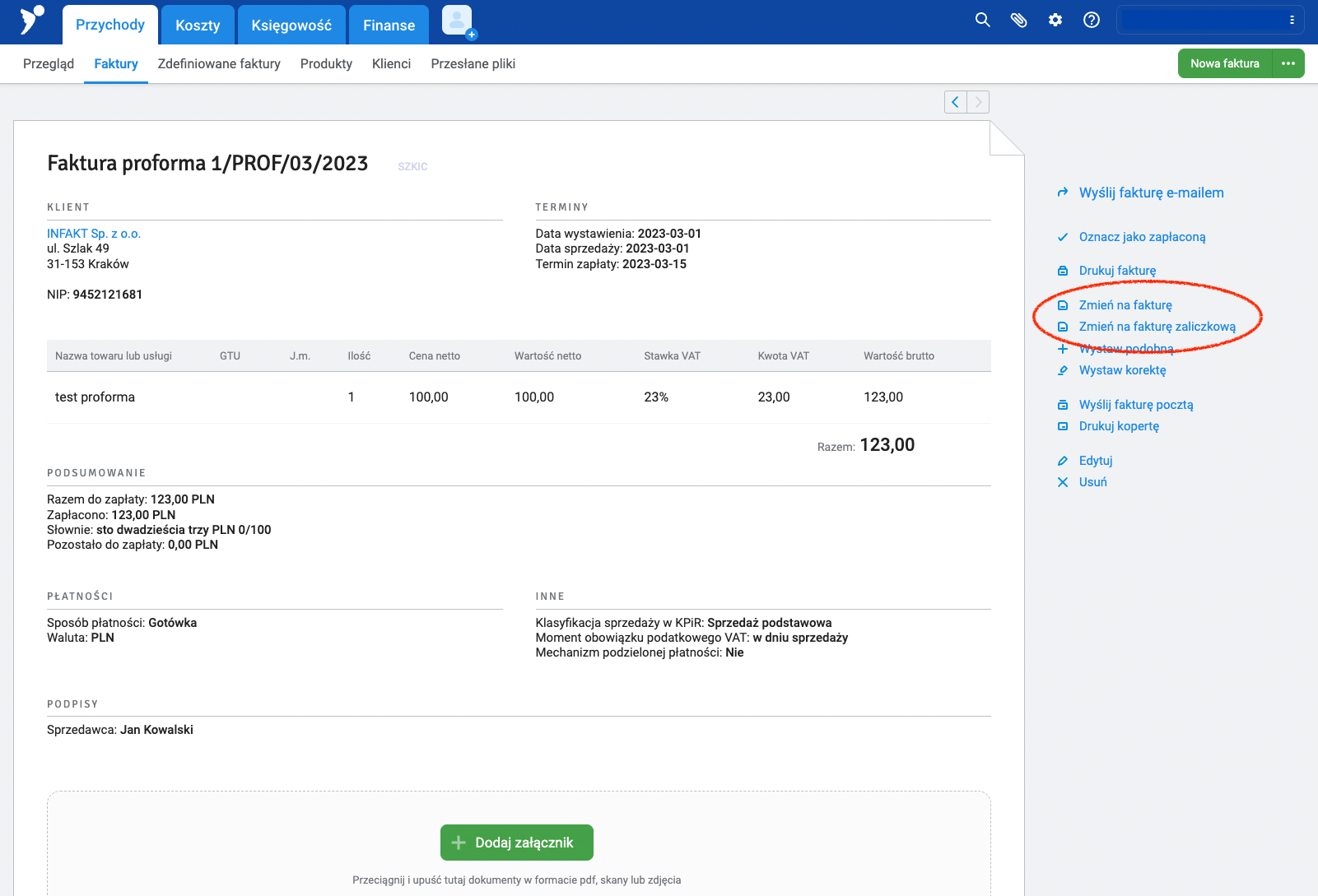 Jak wystawić fakturę do proformy? – Pomoc inFakt.pl