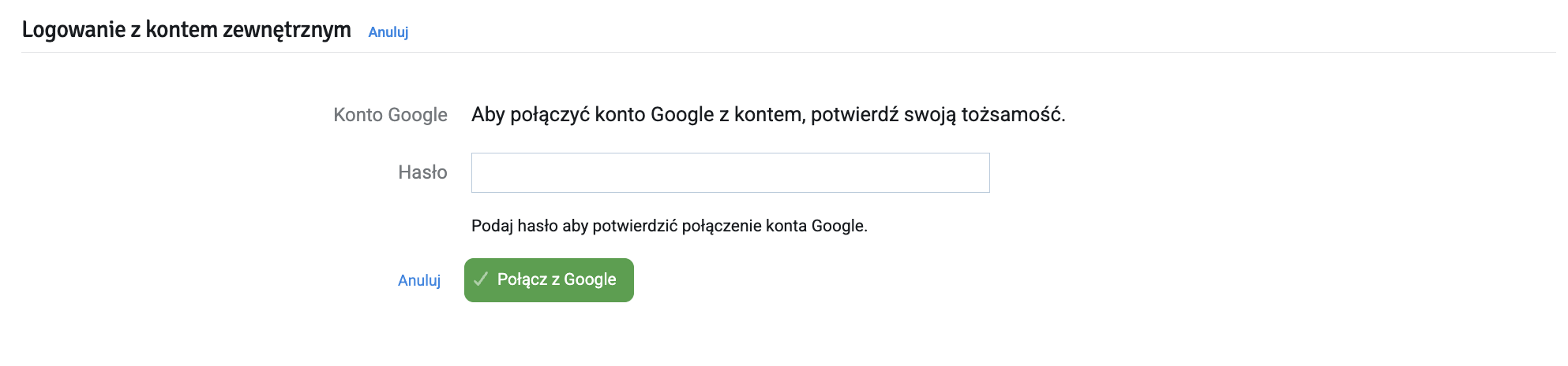 LOGOWANIE ZA POMOC KONTA GOOGLE visual data 6